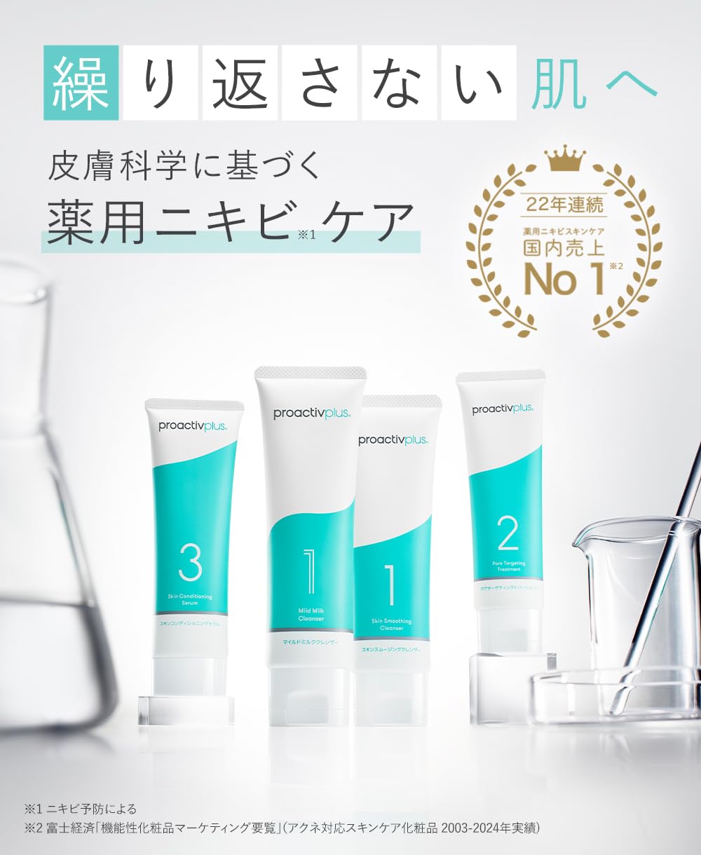 プロアクティブ プラス 3ステップ 4本セット 90日分 Amazon.co.jp: 【くり返すニキビを根本から防ぐ。】プロアクティブ